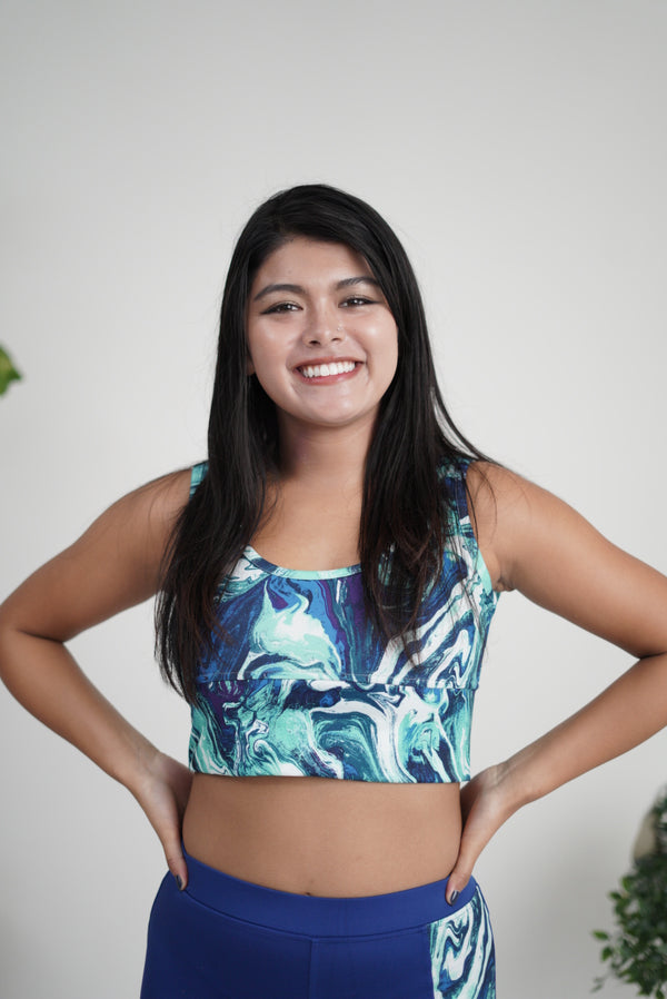 MARBLE BLUE BRA TOPS