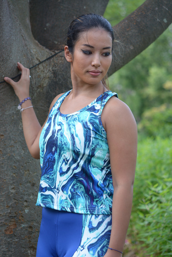 marble blue tops(short)