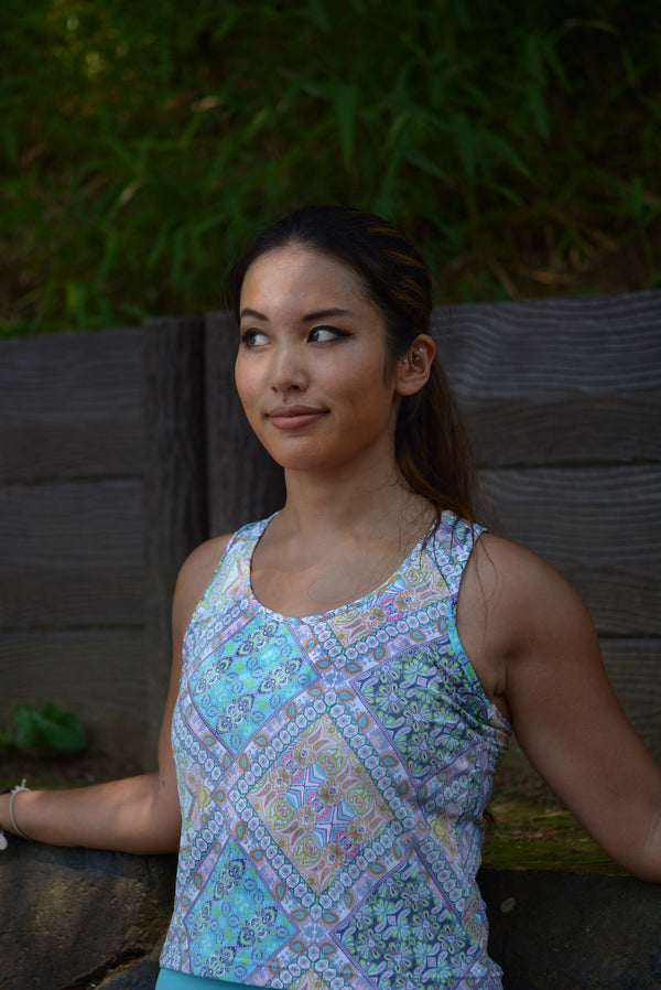 ethnic blue tops (short)